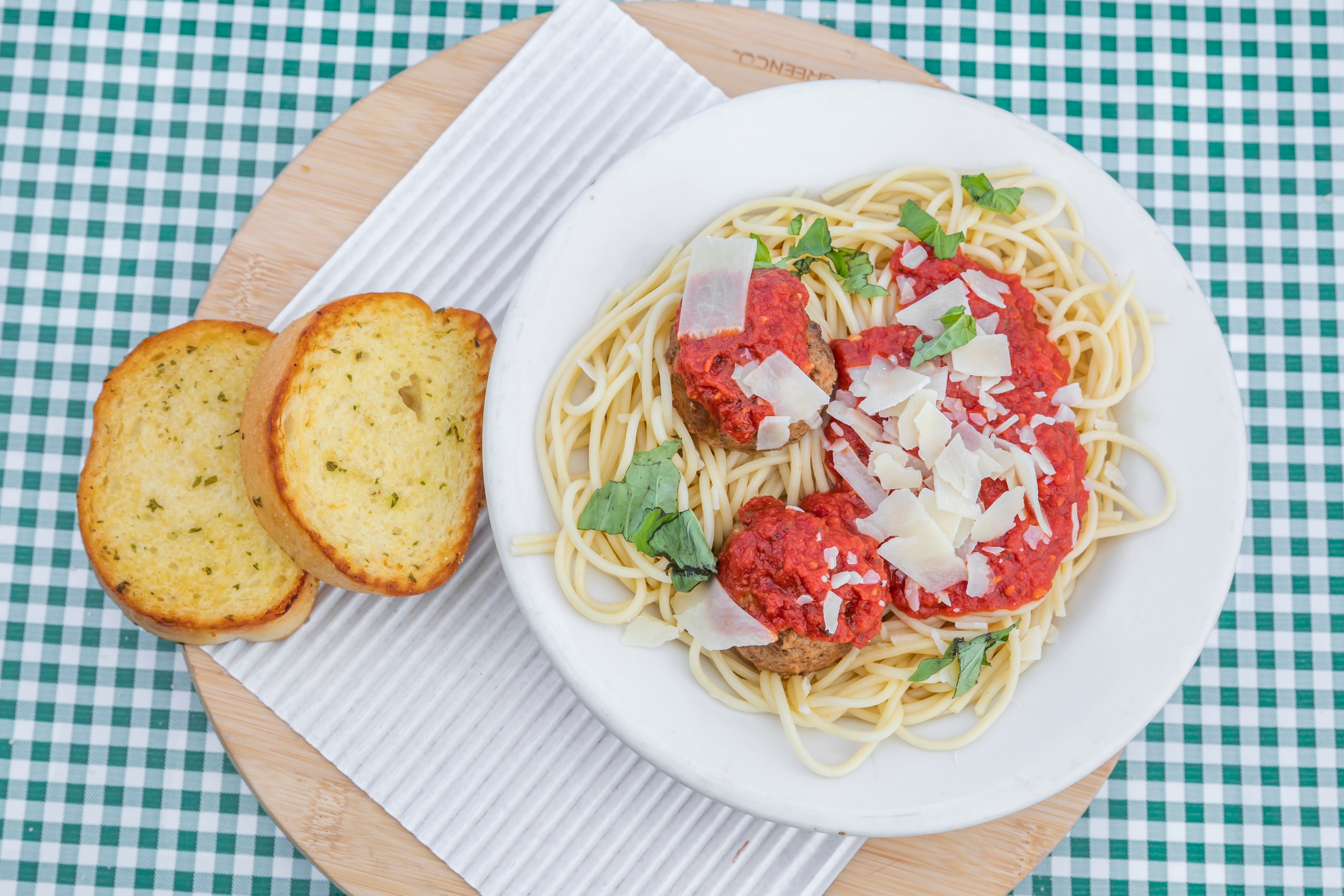 Order Spaghetti & Meatballs - Pasta food online from The Pizza Store store, Laguna Hills on bringmethat.com