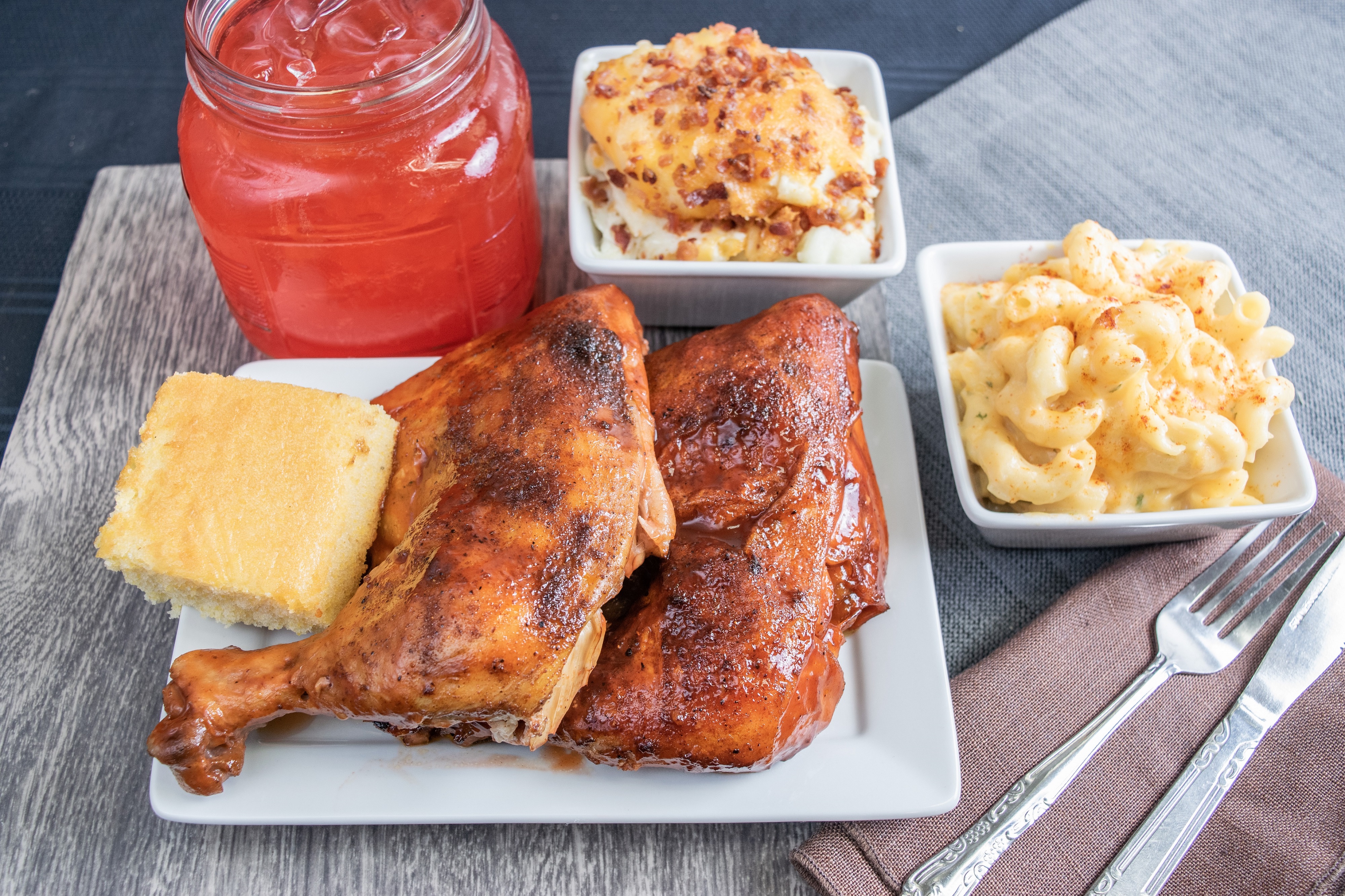 Order BBQ Chicken Leg ¼ Dinner (2pcs)  food online from Victory Soul Food store, Detroit on bringmethat.com
