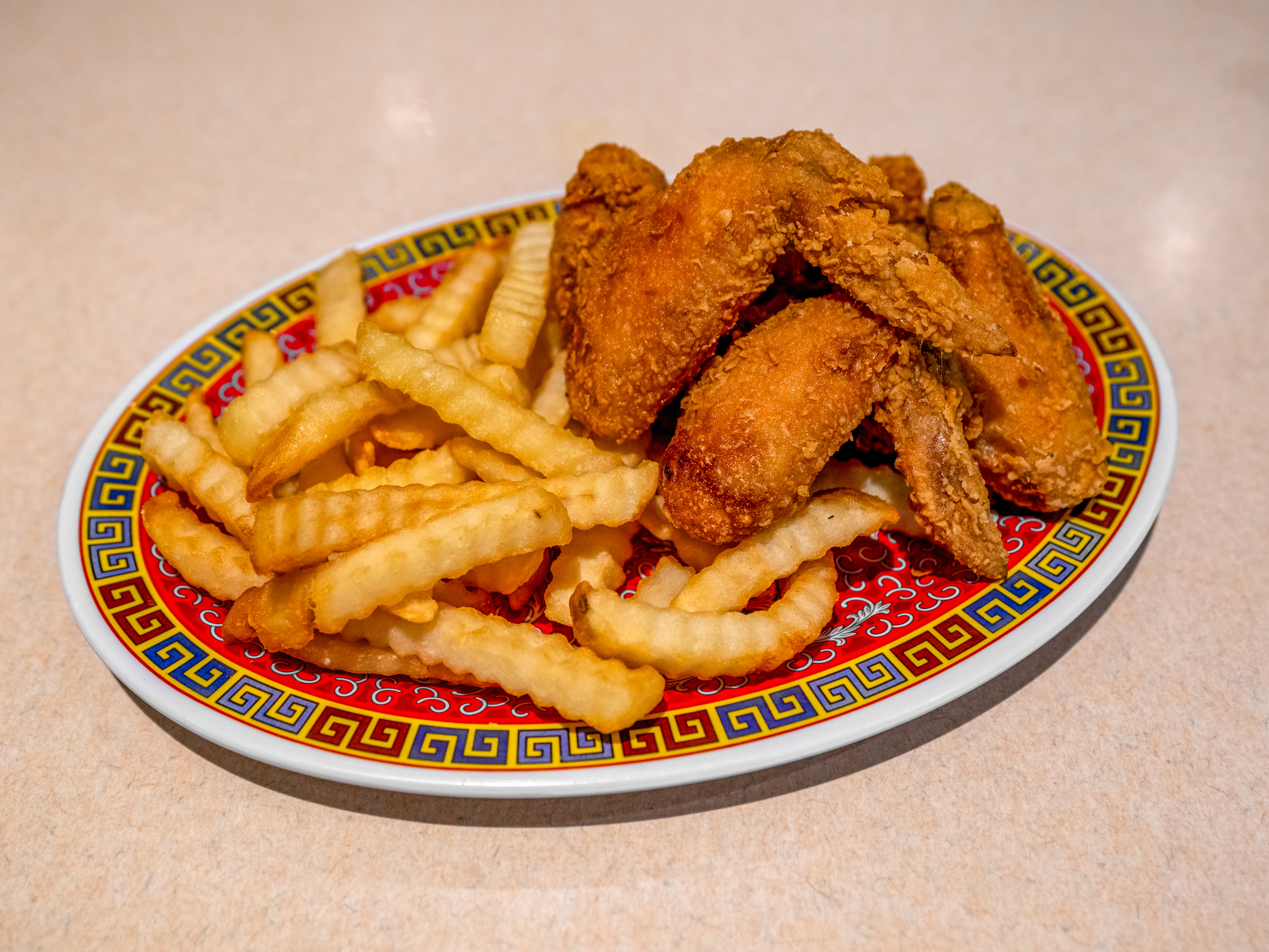 Order 3 Chicken wings with fried rice or French fries food online from Golden Bowl store, Upper Marlboro on bringmethat.com