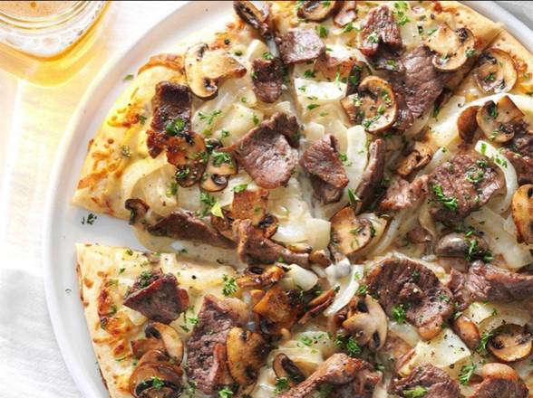 Order 14" Steak Pizza food online from Pie In The Sky store, Baltimore on bringmethat.com