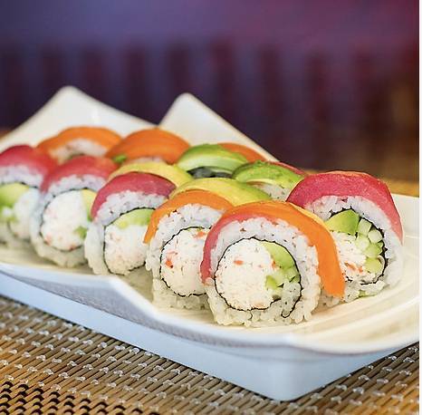 Order Rainbow Roll food online from Wasabi Sushi store, Portland on bringmethat.com