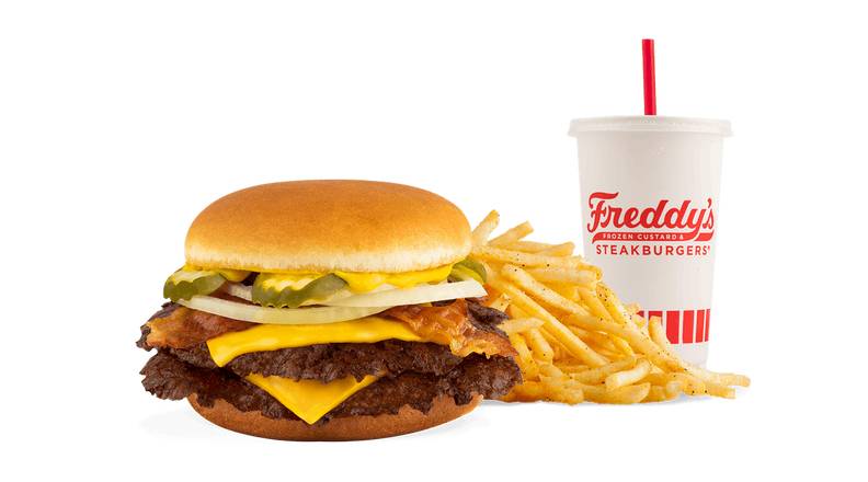 Order #2 Bacon & Cheese Double Steakburger Combo food online from Freddy Frozen Custard & Steakburgers store, Grand Junction on bringmethat.com