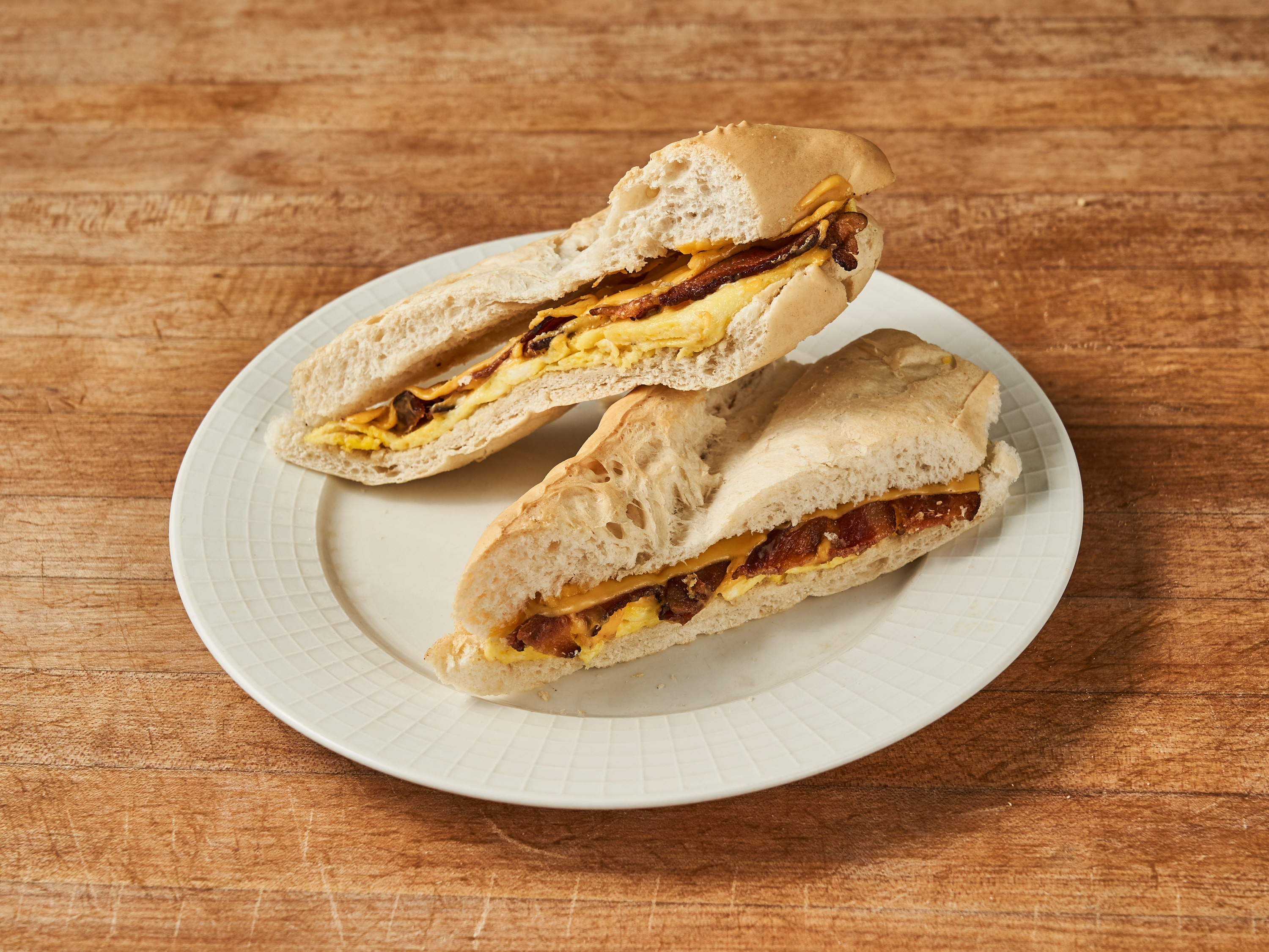 Order Bacon, Egg, and Cheese Sandwich food online from La Gran Via Bakery store, Brooklyn on bringmethat.com