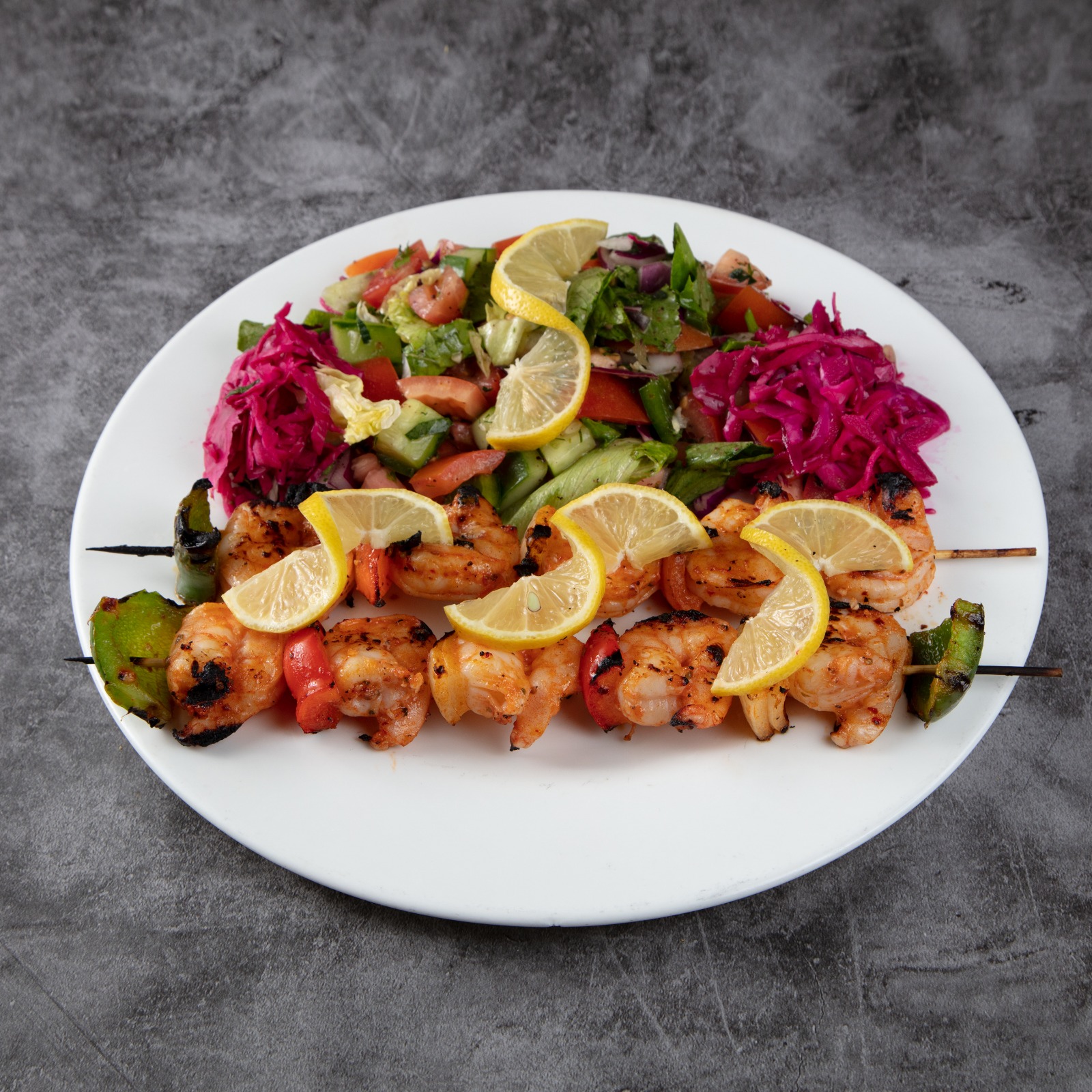 Order 57. Grilled Shrimp with Rice food online from Beyti turkish kebab store, Brooklyn on bringmethat.com