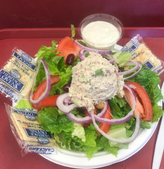 Order Salad with a scoop of tuna or scoop of egg with dressing food online from Jack's Hamburgers store, Santa Cruz on bringmethat.com