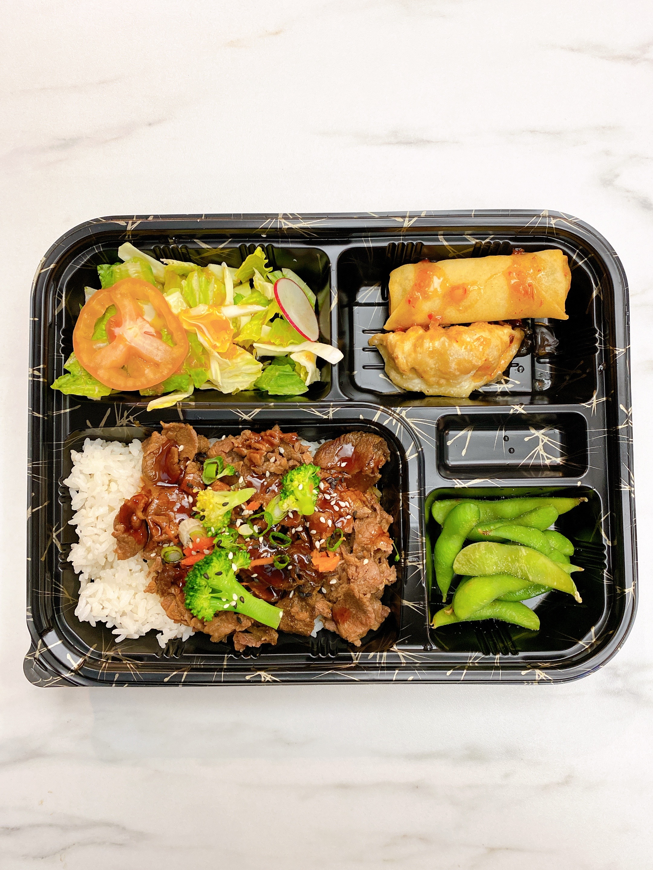 Order Beef with Teriyaki Bento Box  food online from Obento store, Denver on bringmethat.com