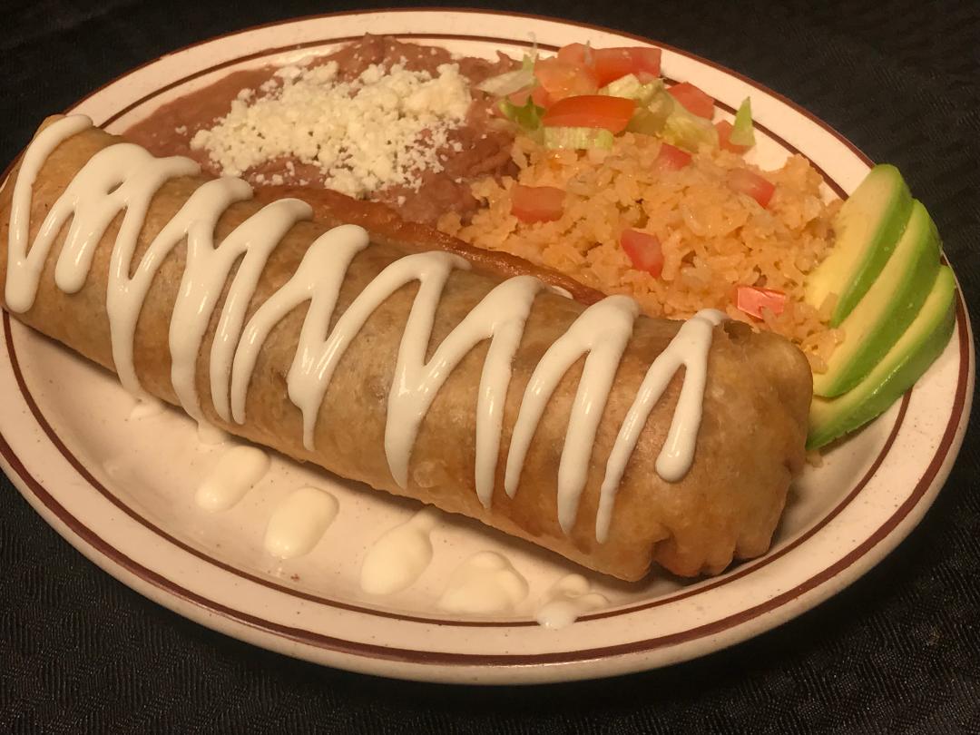 Order Chimichanga food online from Tortillas Restaurant store, Cathedral City on bringmethat.com