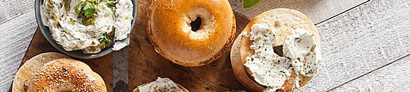 Order Bagel with Flavored Cream Cheese food online from Wonder Bagels store, Jersey City on bringmethat.com