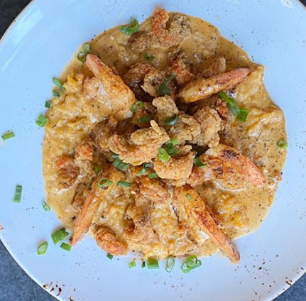 Order N'awlins BBQ Shrimp Tails and Grits Bowl food online from State Fare Kitchen & Bar store, Houston on bringmethat.com