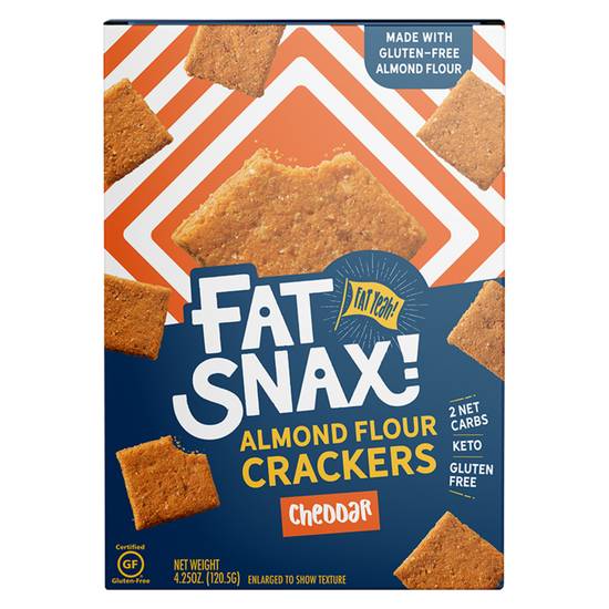 Order Fat Snax Almond Flour Cheddar Crackers 4.25oz food online from Everyday Needs by Gopuff store, Costa Mesa on bringmethat.com