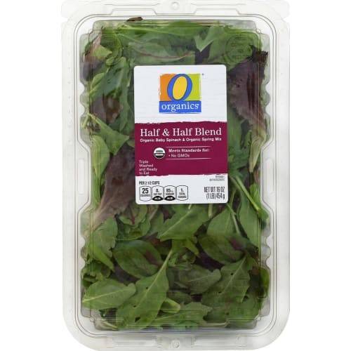 Order O Organics · Spring Mix and Baby Spinach Half & Half Blend (16 oz) food online from Randalls store, Galveston on bringmethat.com