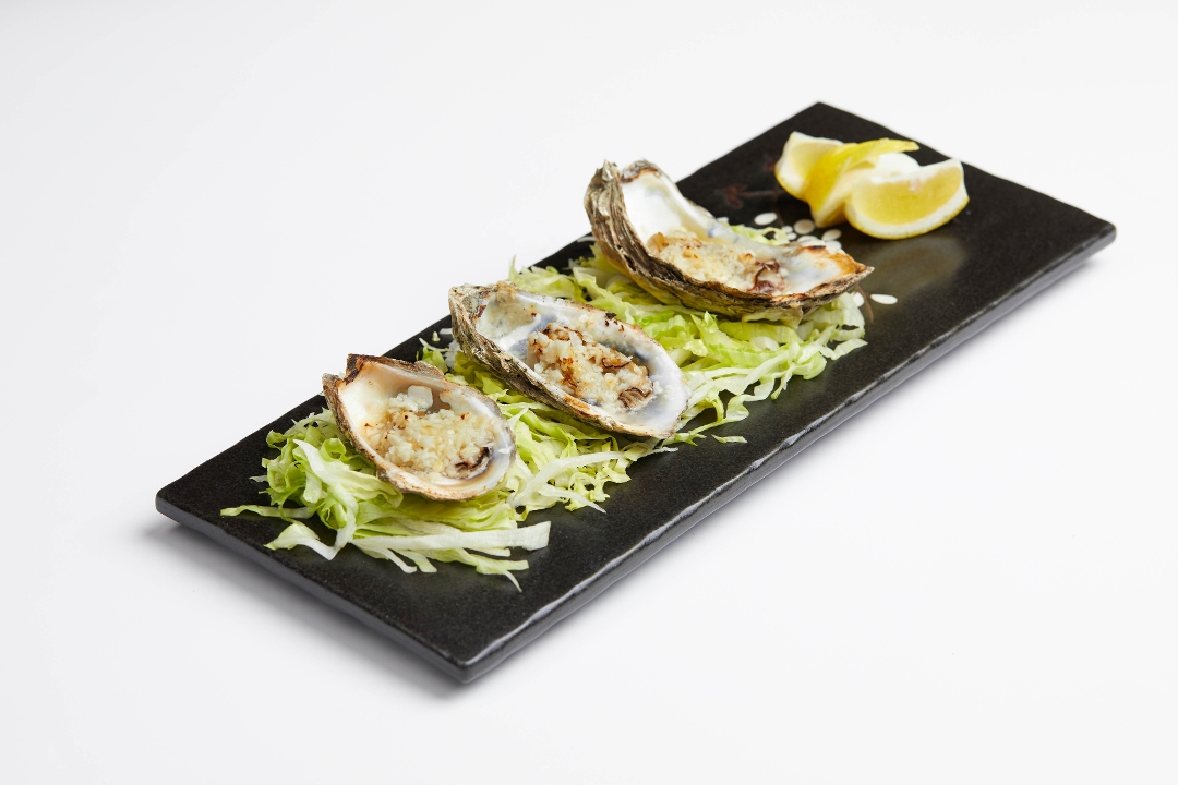 Order Grilled Oyster (3pcs) food online from Moca store, Hewlett on bringmethat.com
