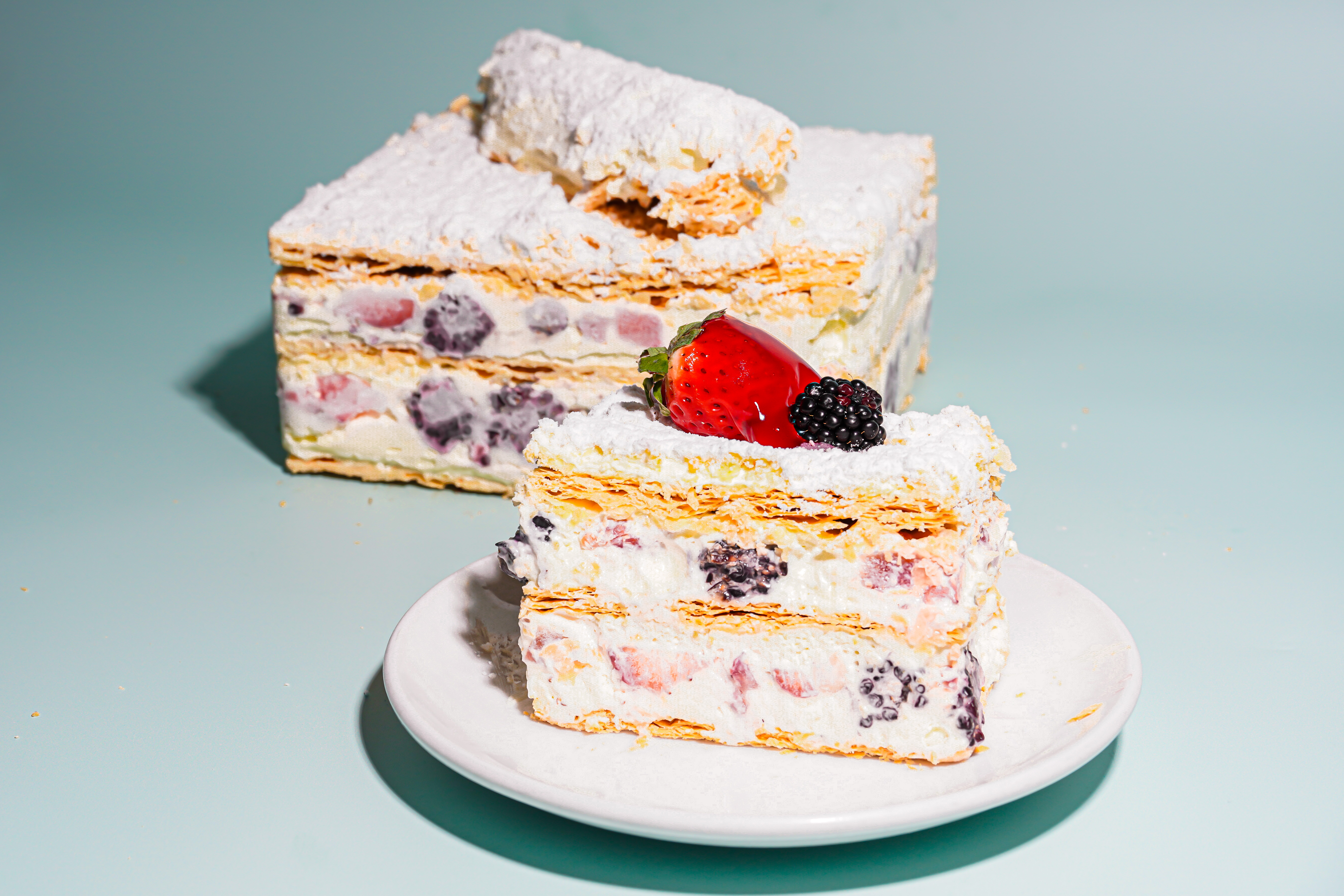 Order Berry Napoleon Whole Cake food online from Oasis Cafe store, Flushing on bringmethat.com
