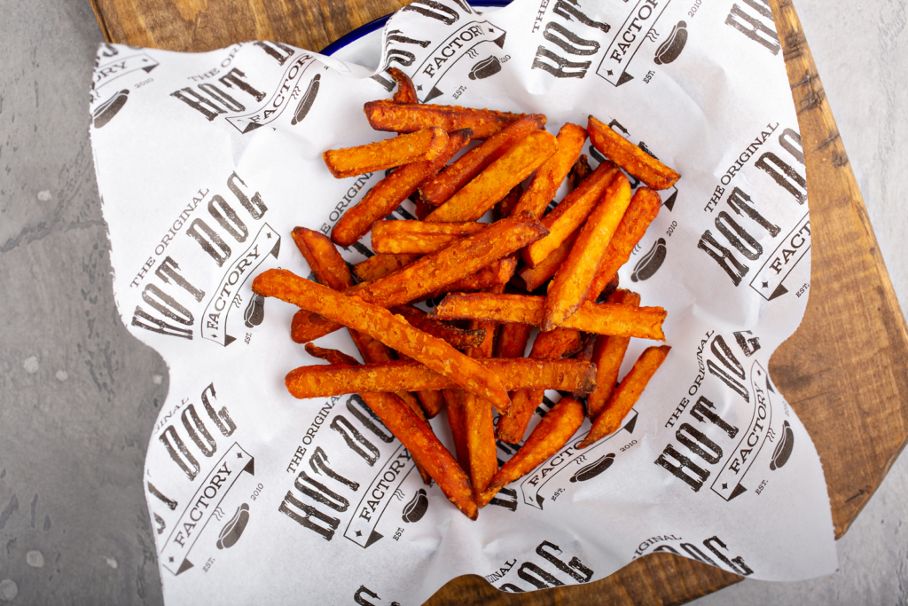 Order Sweet Potato Fries food online from The Original Hot Dog Factory store, Voorhees on bringmethat.com
