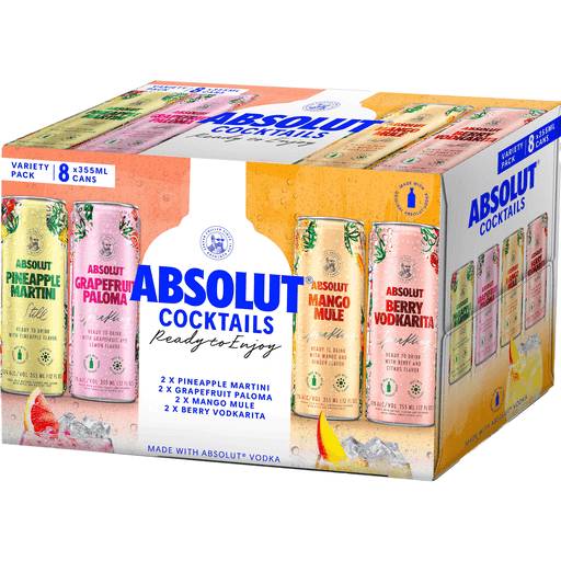 Order Absolut Cocktails Variety Pack (8PKC 12 OZ) 143436 food online from BevMo! store, Citrus Heights on bringmethat.com