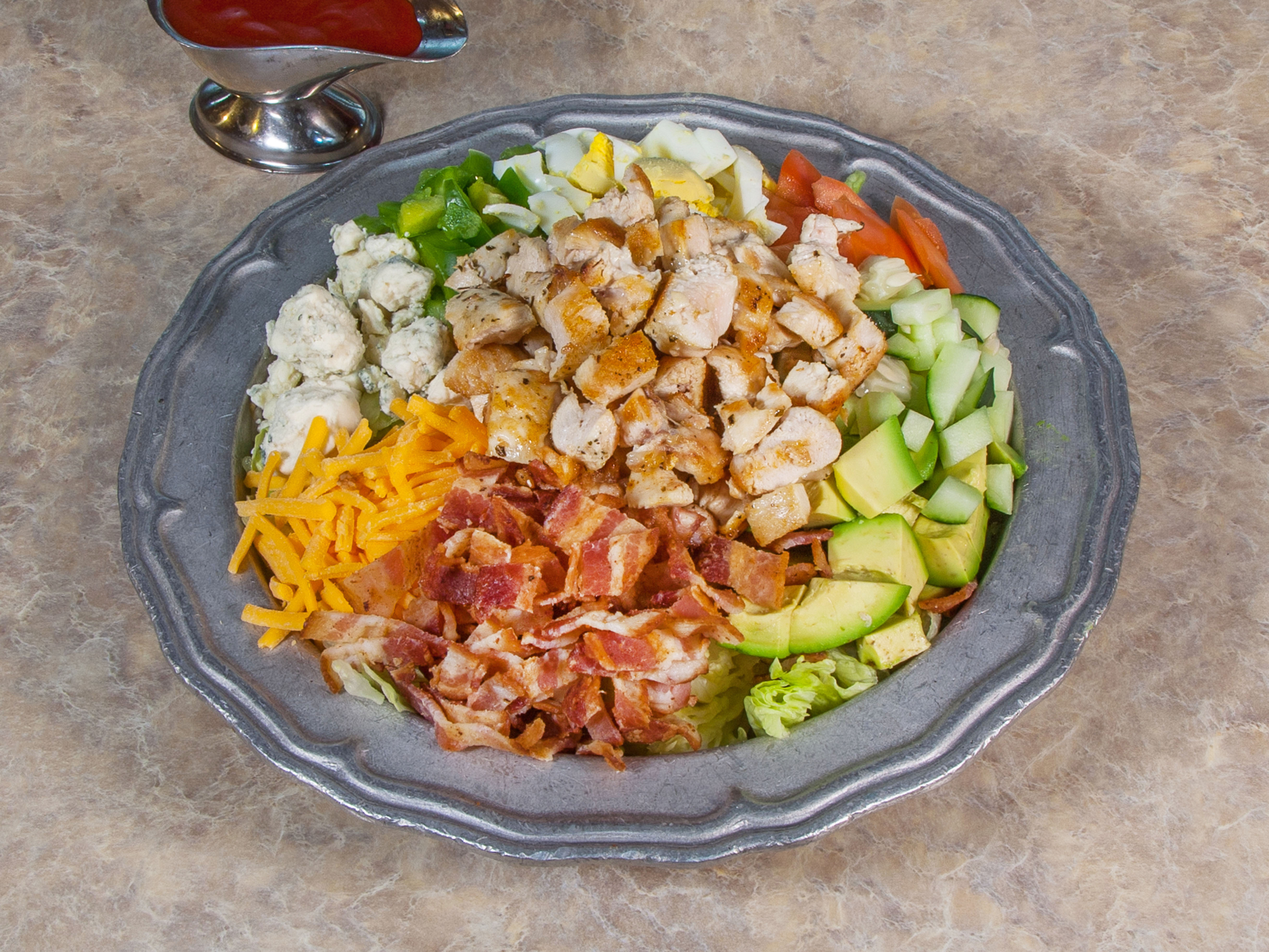 Order Cobb Salad food online from Omega Restaurant store, Downers Grove on bringmethat.com