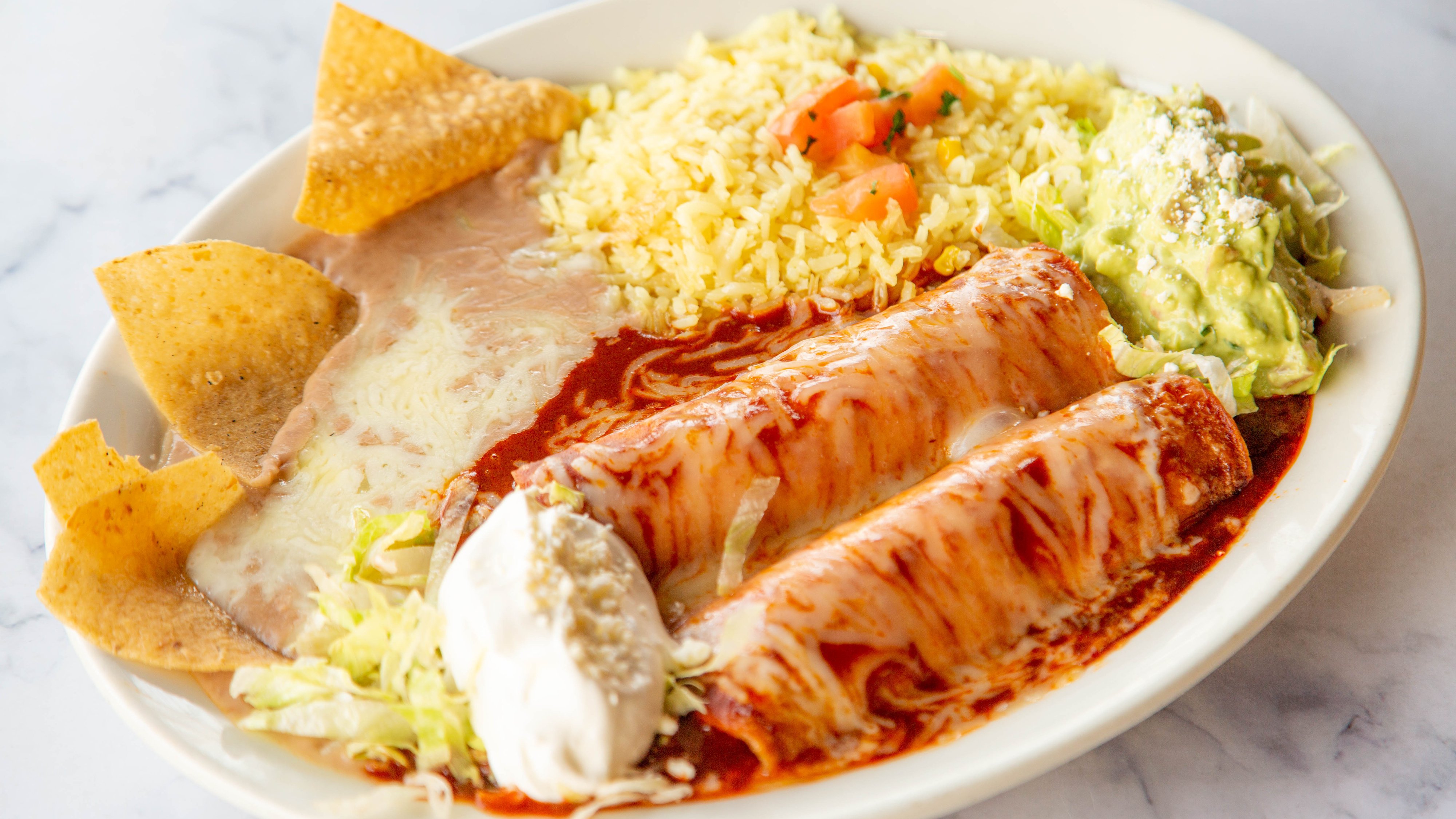 Order Enchiladas Rojas food online from Melody Mexican Kitchen store, Reseda on bringmethat.com