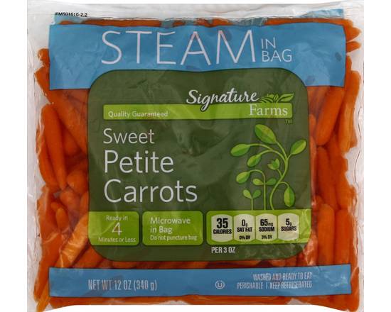 Order Signature Farms · Sweet Petite Carrots (12 oz) food online from Shaw's store, Newburyport on bringmethat.com