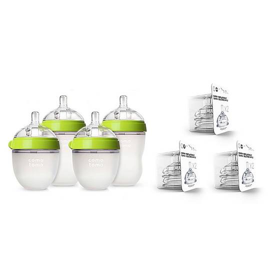 Order comotomo® 7-Piece Baby Bottle Gift Set in Green food online from Bed Bath & Beyond store, Lynnwood on bringmethat.com