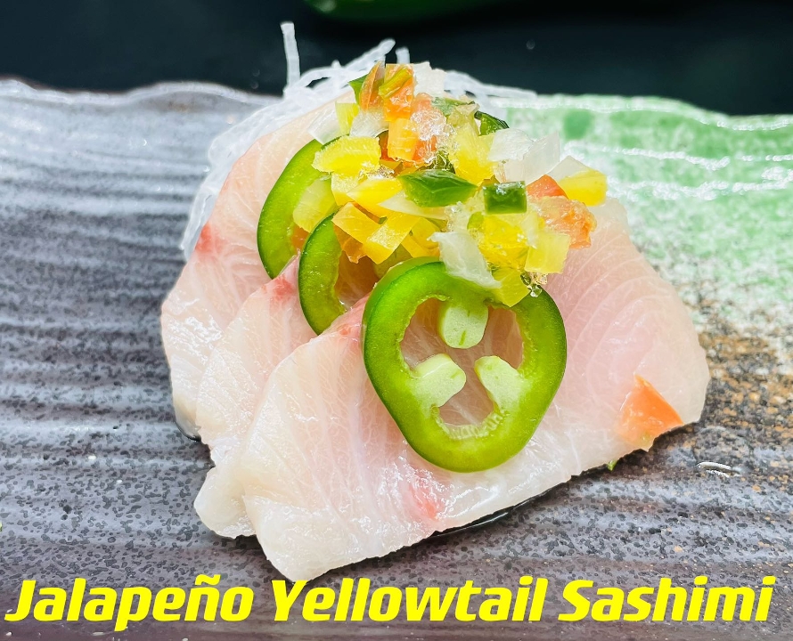 Order M3 Jalapeno Yellowtail Sashimi food online from Sushi Too store, Pittsburgh on bringmethat.com