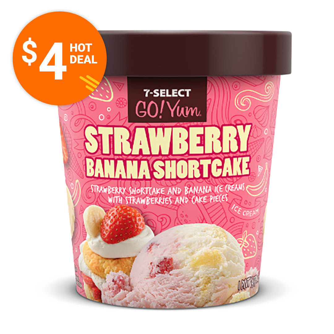 Order 7-Select GoYum Strawberry Banana Shortcake Pint food online from 7-Eleven store, Chicago on bringmethat.com