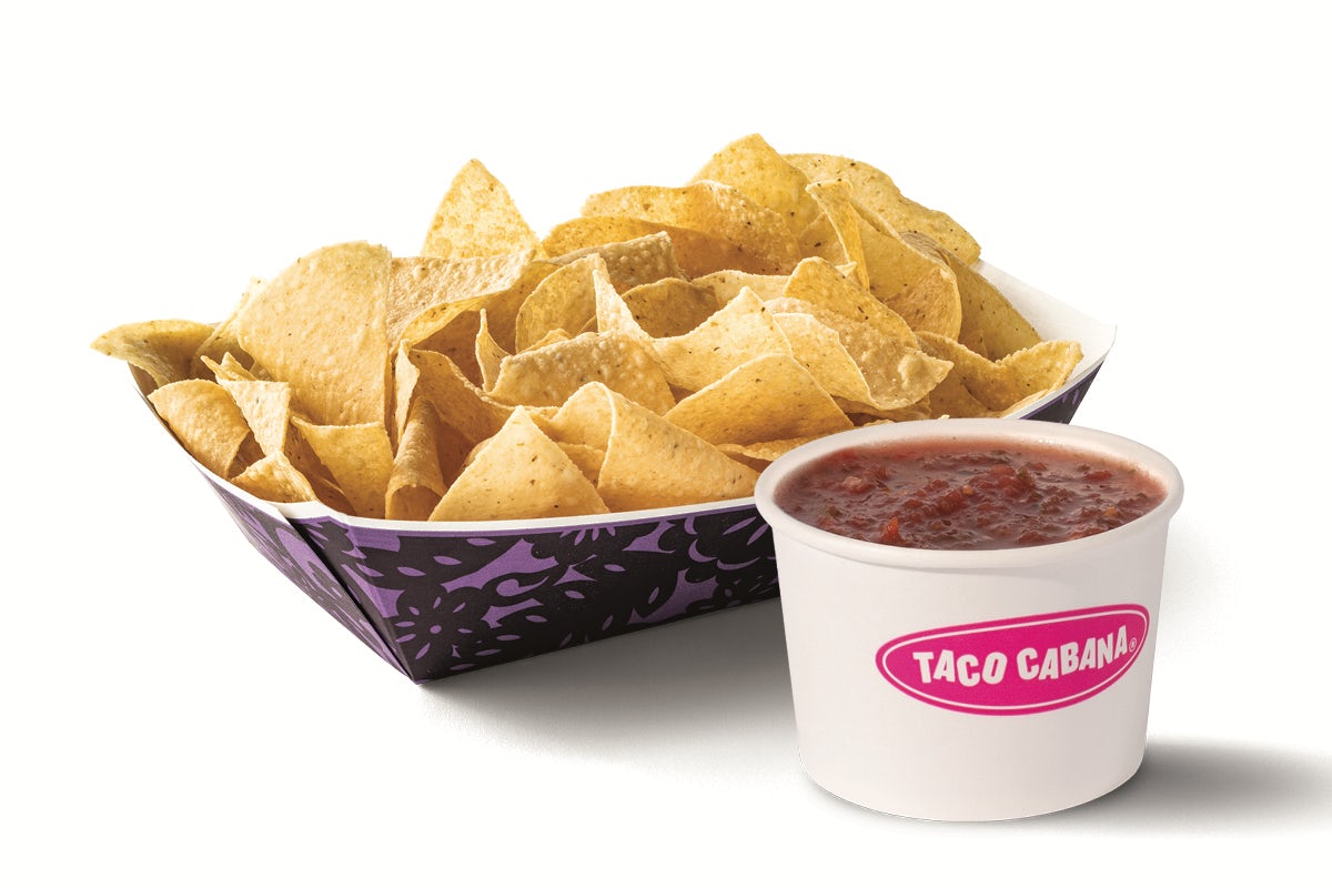 Order Large Chips & Salsa Roja food online from Taco Cabana store, Round Rock on bringmethat.com