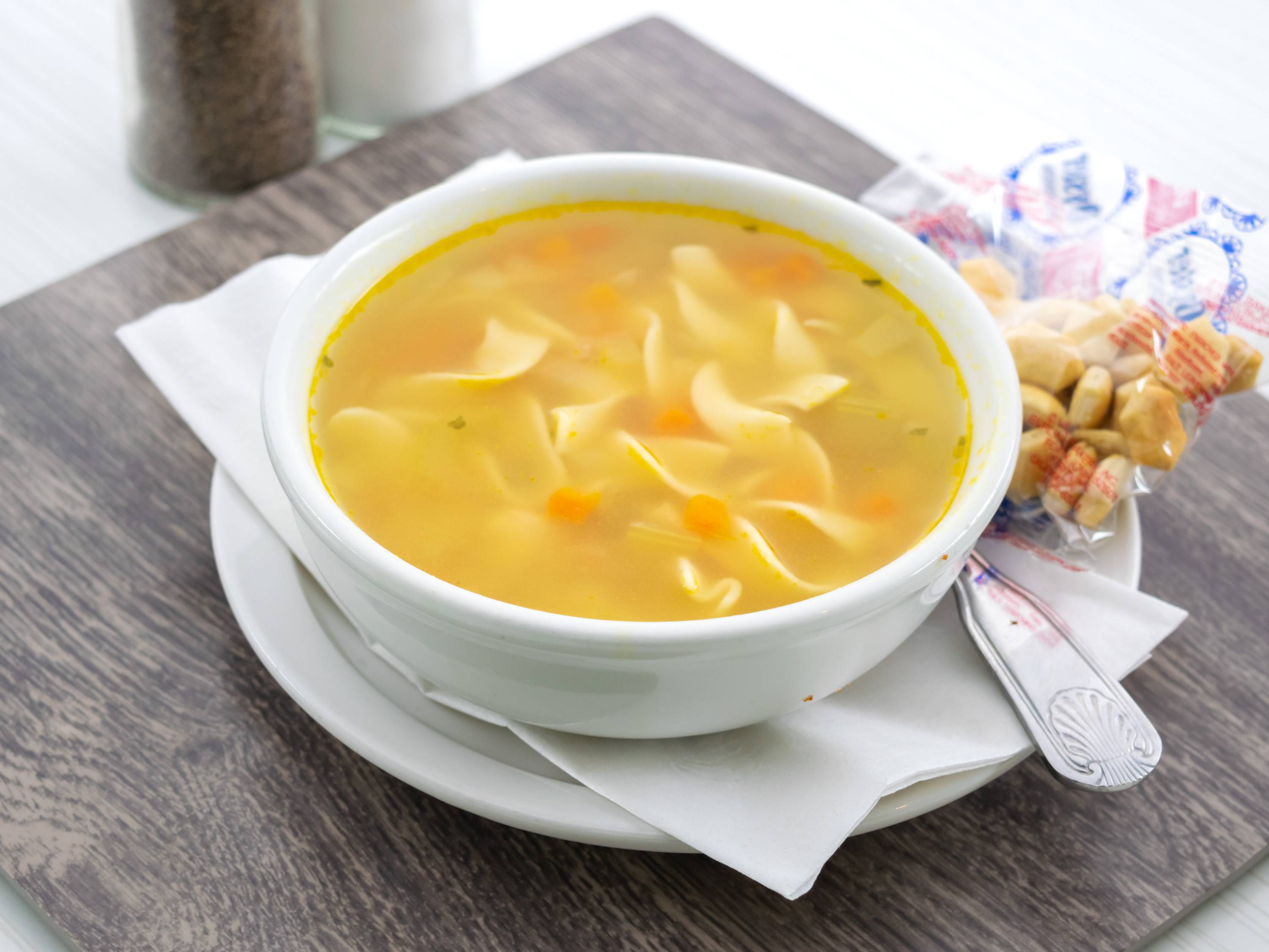 Order Chicken Noodle Soup food online from Leo Coney Island On Tap (122 Oakes St Sw store, Grand Rapids on bringmethat.com