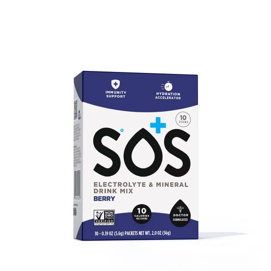 Order SOS Elyctrolyte & Mineral Berry Drink Mix Packets, 10 CT food online from CVS store, LA QUINTA on bringmethat.com