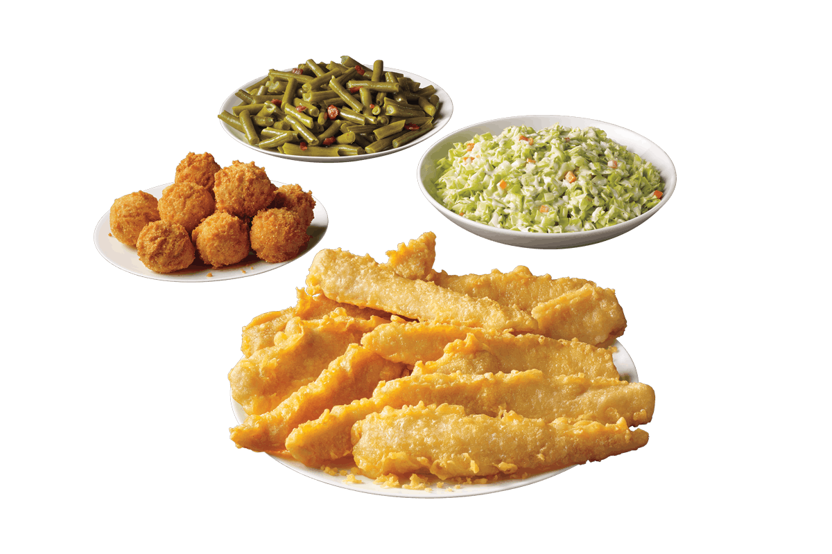 Order 10 Piece Fish Family Meal food online from Captain Ds Seafood Restaurants store, Forestdale on bringmethat.com