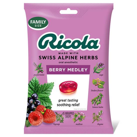 Order Ricola Throat Lozenges Berry Medley (45 ct) food online from Rite Aid store, CONCORD on bringmethat.com