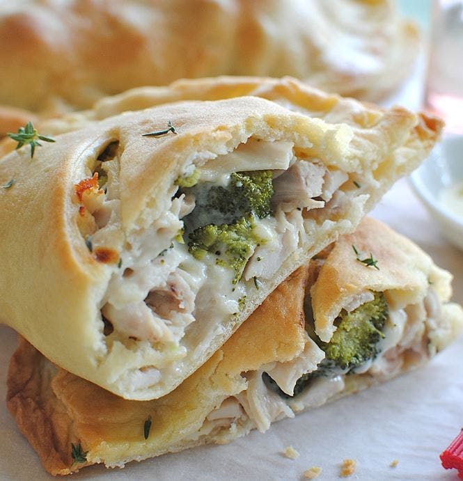 Order Chicken Broccoli Calzone - Calzone food online from Lunetta pizza store, New York on bringmethat.com