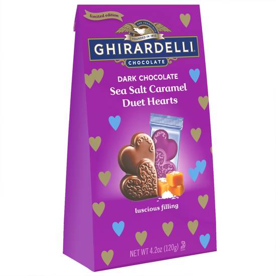 Order Ghirardelli Dark Chocolate Sea Salt Caramel Hearts - 4.2 oz food online from Rite Aid store, Fullerton on bringmethat.com