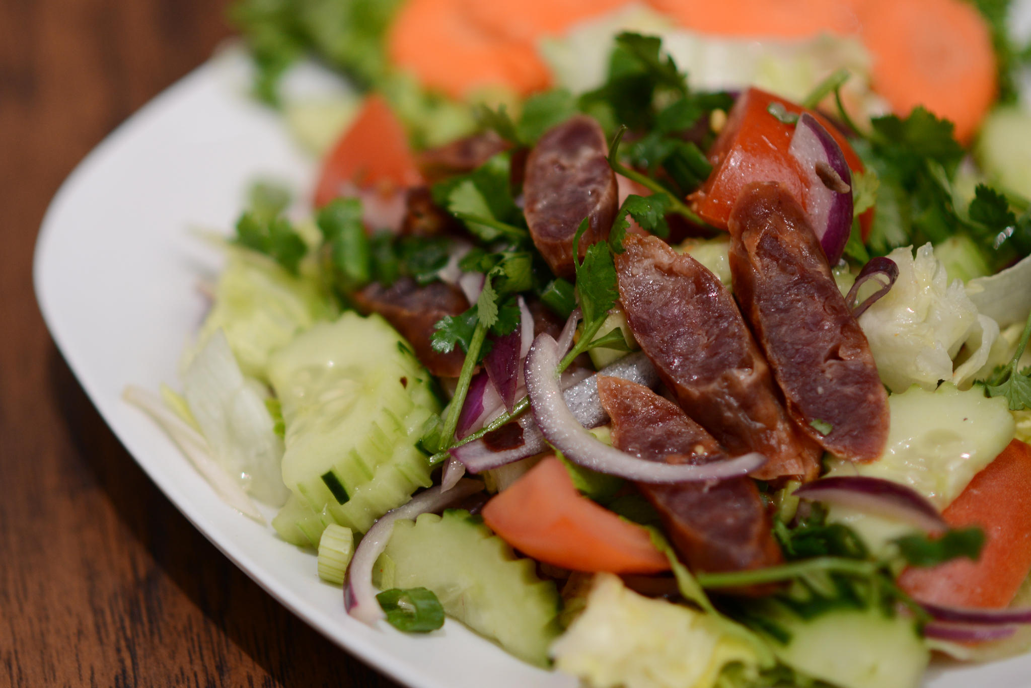 Order 20. Thai Sausage Salad food online from Rincome store, Northridge on bringmethat.com