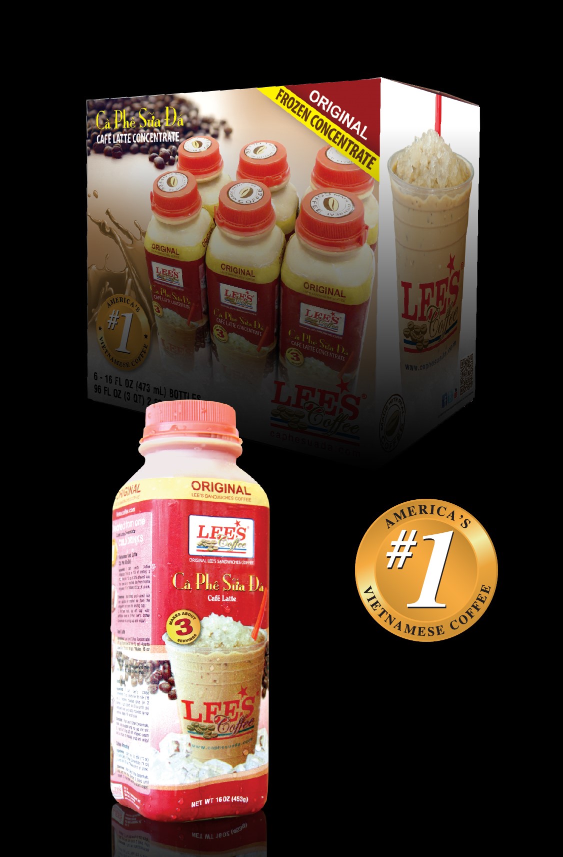 Order Lee's Cafe Latte Concentrated 16oz Bottle food online from Lee Sandwiches store, Gardena on bringmethat.com