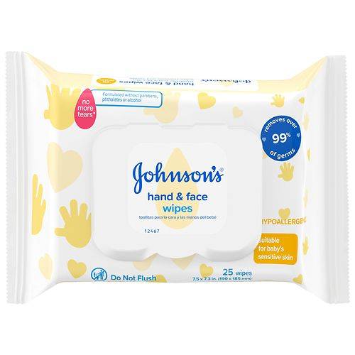 Order Johnson's Baby Hand & Face Gentle Cleansing Wipes, Alcohol-Free - 25.0 ea food online from Walgreens store, CLEARWATER BEACH on bringmethat.com