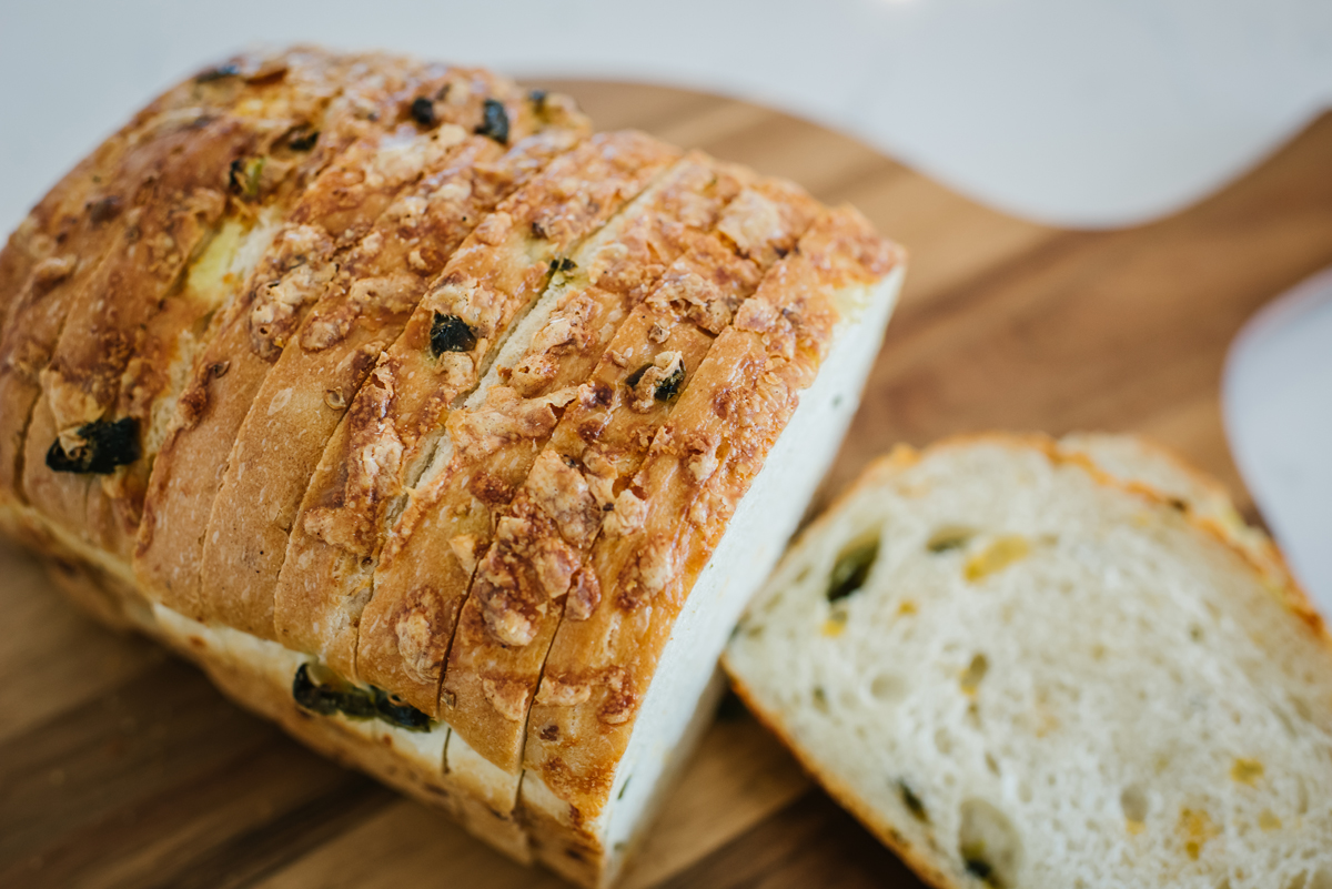 Order Jalapeño Cheddar Cheese Bread food online from Old Town Baking Company store, San Bernardino on bringmethat.com