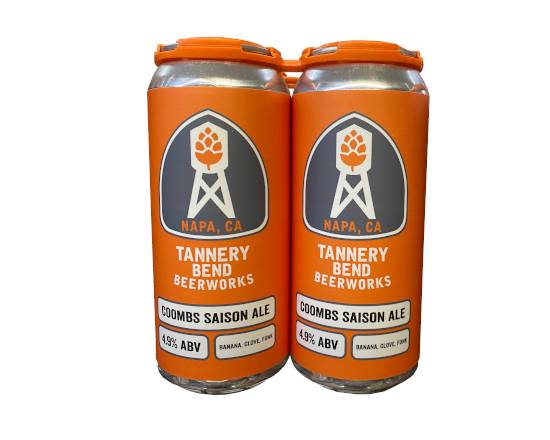 Order Tannery Bend Coombs Saison Ales, 4pk-16oz canned beer (4.9% ABV) food online from Ranch Market Too store, Yountville on bringmethat.com