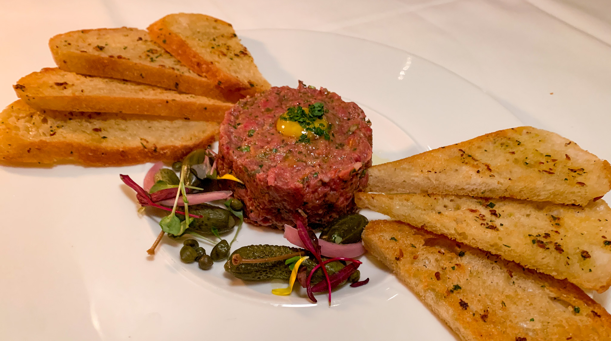 Order Beef Tenderloin Steak Tartare food online from The Grill on the Alley store, San Jose on bringmethat.com