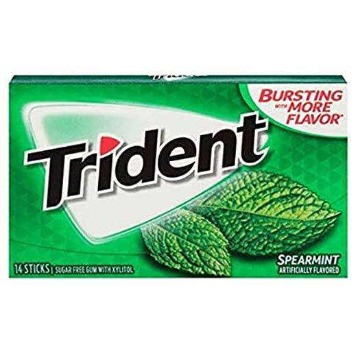 Order Trident spearmint sugar free gum- 14 sticks food online from Exxon Food Mart store, Port Huron on bringmethat.com