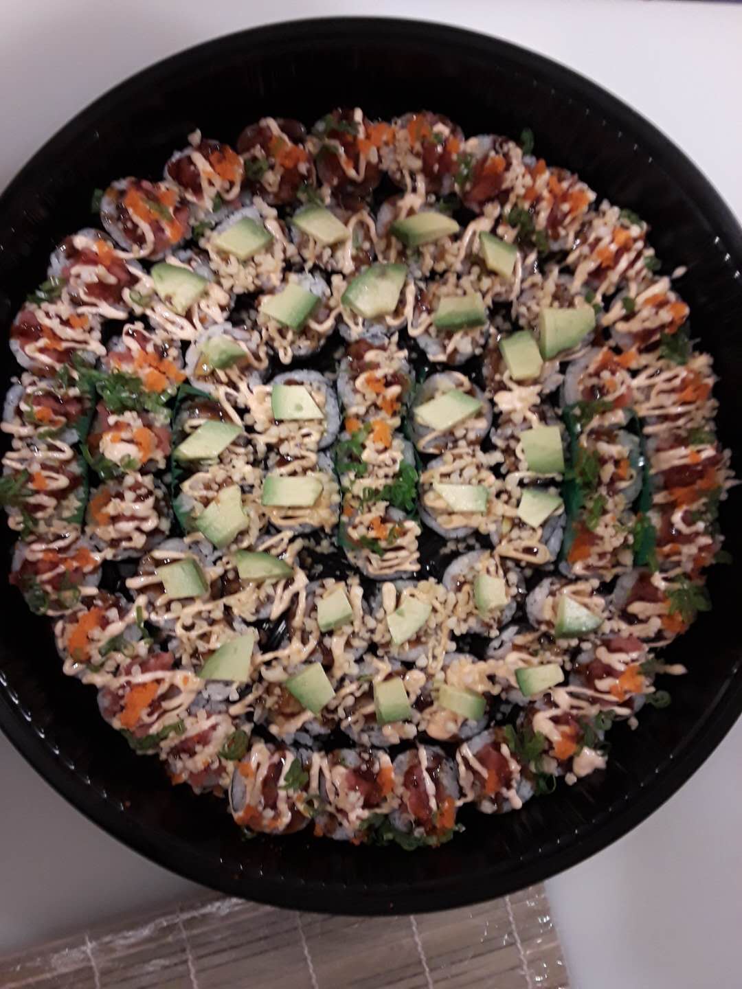 Order 60 Piece Large Spicy Tuna Volcano Roll Platter food online from A Plus Sushi store, Malvern on bringmethat.com