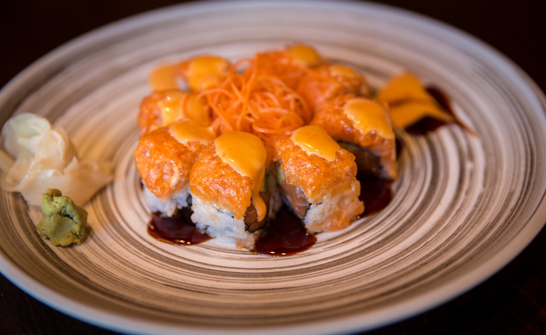 Order Crazy Salmon Roll  food online from Mikoto Ramen Bar & Sushi store, Southlake on bringmethat.com