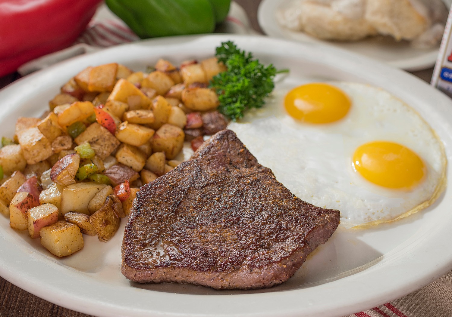 Order Ranch Steak and Eggs food online from Perko Cafe & Grill #102 store, Tracy on bringmethat.com