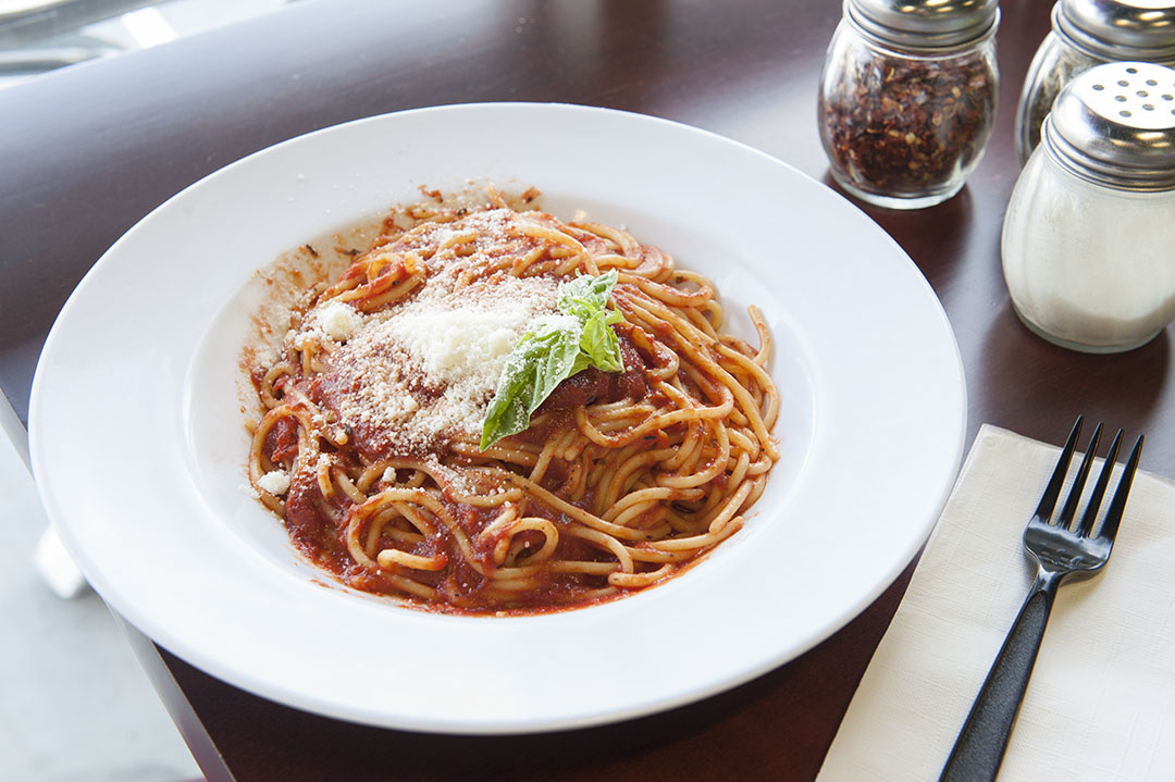 Order Spaghetti with Marinara Sauce food online from The Pizzeria Factory store, Winnetka on bringmethat.com