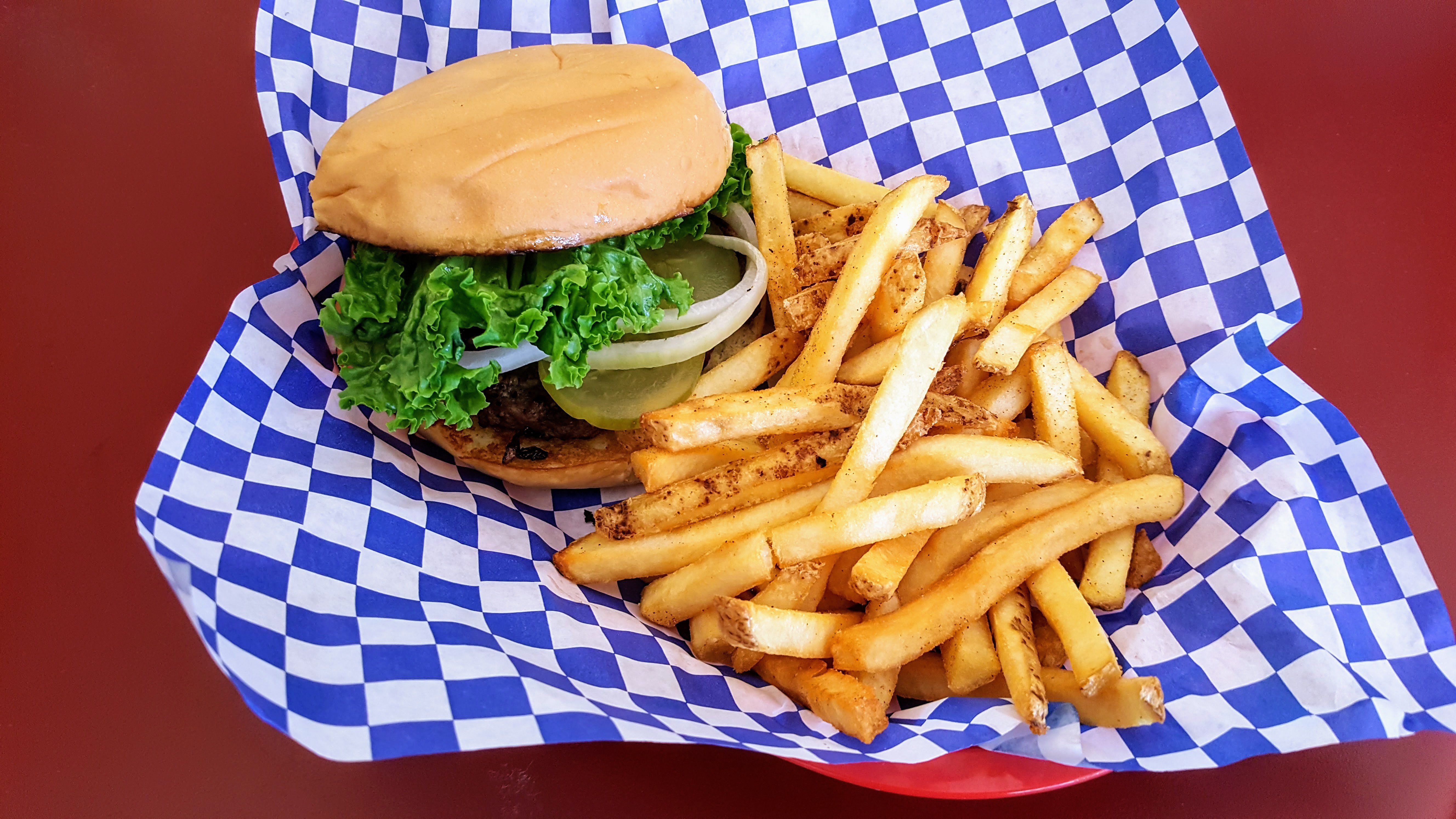Order Double angus American classic burger food online from The Cozy Corner Cafe store, Tucson on bringmethat.com