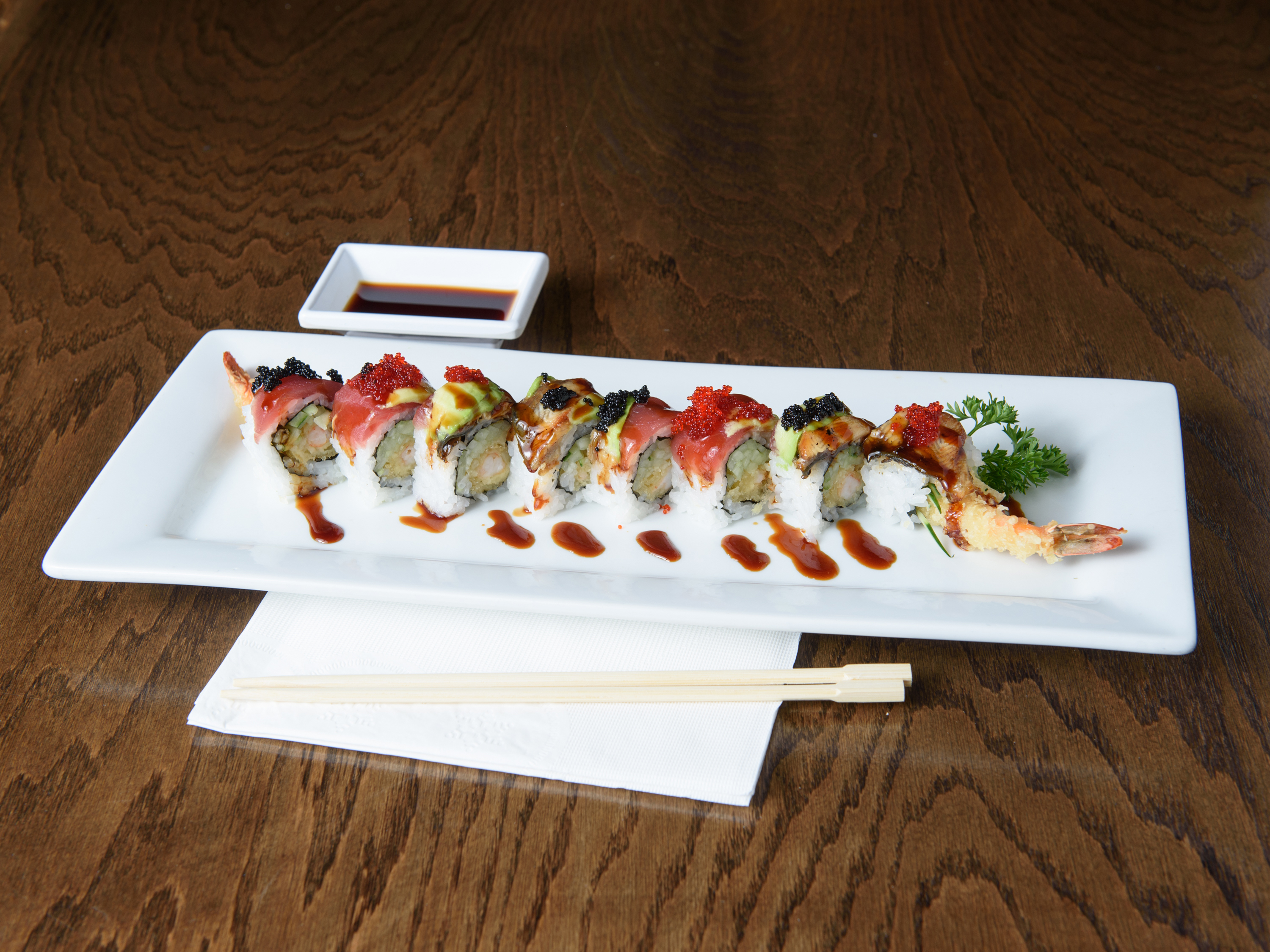 Order Color Dragon Roll food online from Honkaku Sushi store, Glendale Heights on bringmethat.com