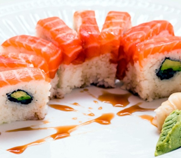 Order Salmon Box Sushi Roll food online from Fuji Sushi store, Camarillo on bringmethat.com