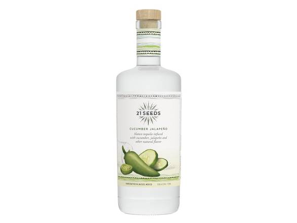 Order 21Seeds Cucumber Jalapeno (Blanco Tequila Infused with Cucumber, Jalapeno and other Natural Flavors) - 750ml Bottle food online from Josh Wines & Liquors Inc store, New York on bringmethat.com