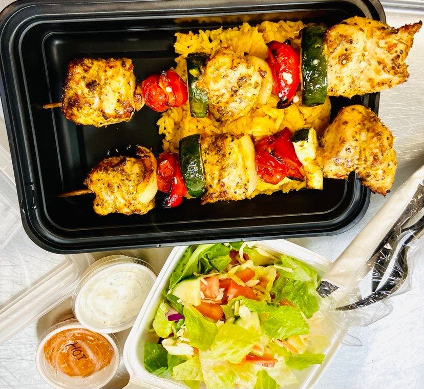 Order Chicken Kabob - Grill food online from Fusion Mediterranean Grill & Bar store, Dallas on bringmethat.com
