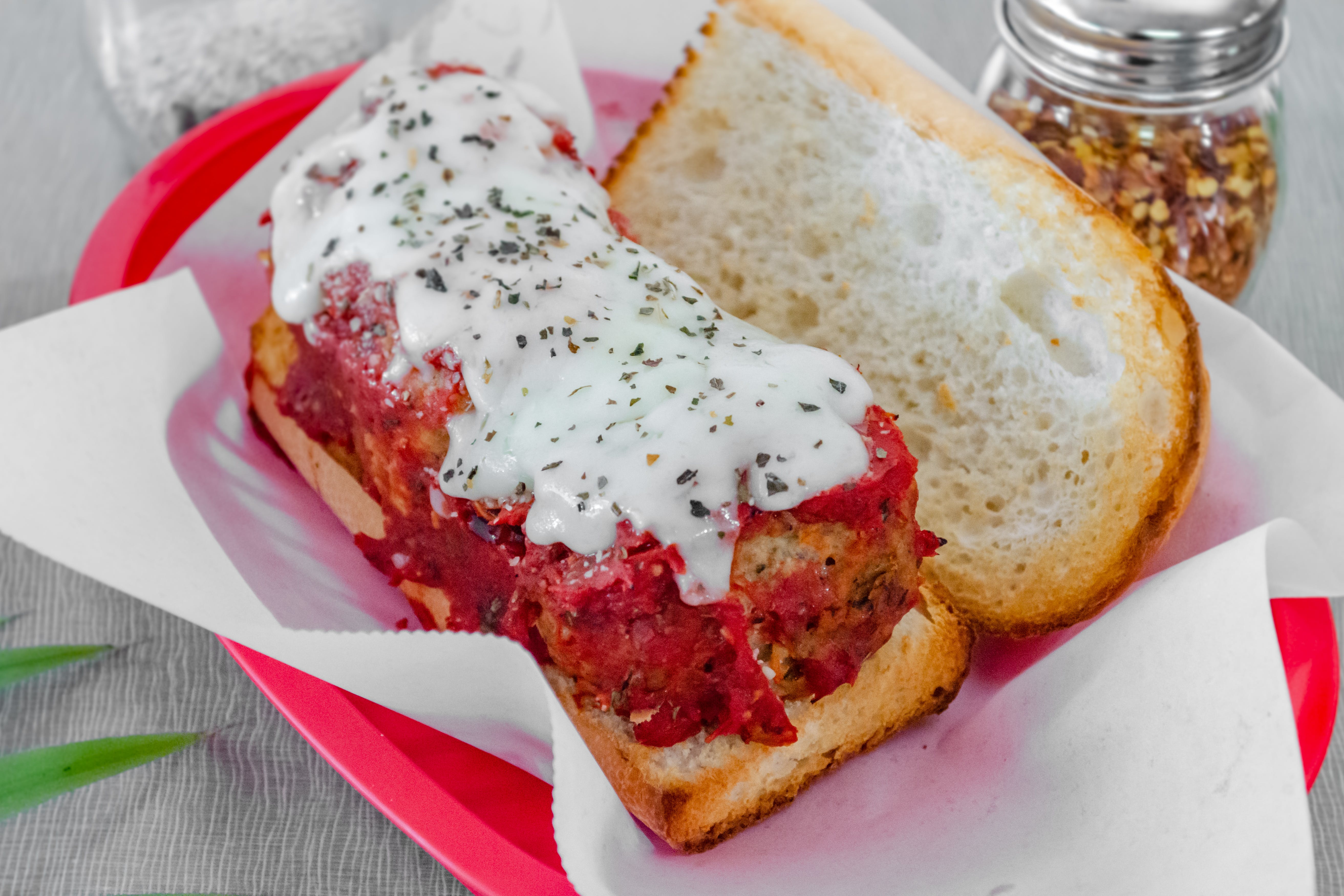 Order Meatball Sub - Small 6" food online from Gold Pan Pizzeria store, Shingle Springs on bringmethat.com
