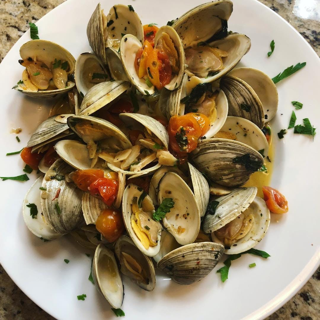 Order Grilled Clams - Antipasti food online from That Amore Trattoria store, Toms River on bringmethat.com